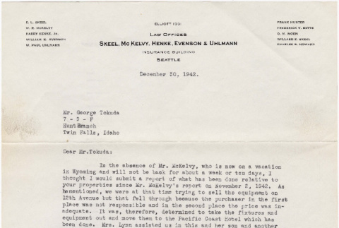 Letter to George Tokuda from O.M. Moen (ddr-densho-383-515)