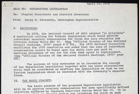 Memo from Barry Matsumoto to Chapter President and District Governors (ddr-chijacl-1-66)
