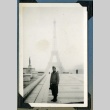 Soldier in front of the Eiffel Tower (ddr-densho-22-71)