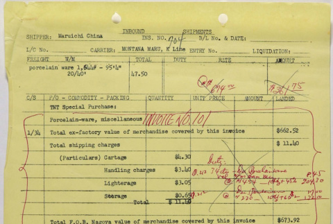 Purchase orders and shipping manifest (ddr-densho-424-715)
