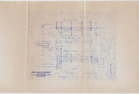 Plan for the foot bridge at the Teich project (ddr-densho-377-244)