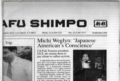 Michi Weglyn: 'Japanese American's conscience' (ddr-csujad-24-128)