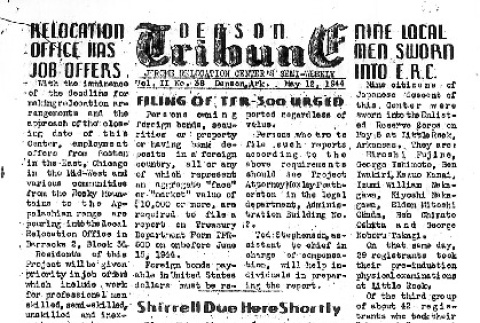 Denson Tribune Vol. II No. 38 (May 12, 1944) (ddr-densho-144-170)