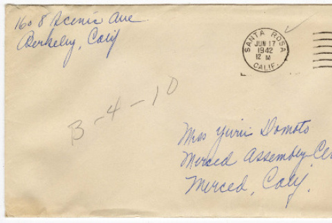 Two letters to Yuri Domoto from Mildred Allen (ddr-densho-356-280)