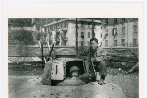 Two men and a tank (ddr-densho-1007-349)