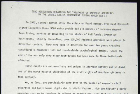 Letter to William Marutani from Burt Siegel of the Jewish Community Relations Council of Greater Philadelphia (ddr-chijacl-1-87)