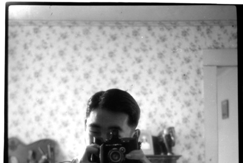 Frank Miwa mirror self portrait (ddr-densho-475-87)