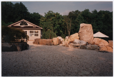 Pool house with landscaping (ddr-densho-377-2635)