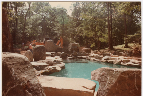 Pool landscaping under construction (ddr-densho-377-2533)
