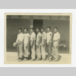 Nisei basketball team in front of barrack (ddr-csujad-44-40)