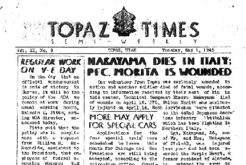 Topaz Times Vol. XI No. 9 (May 1, 1945) (ddr-densho-142-403)