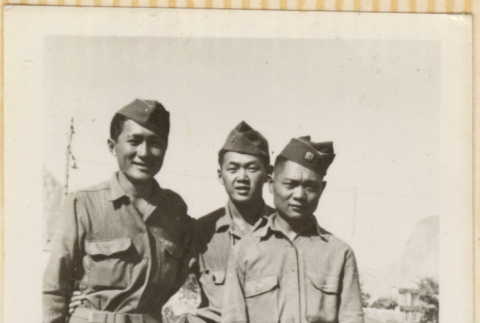 Three men in uniform (ddr-densho-466-317)