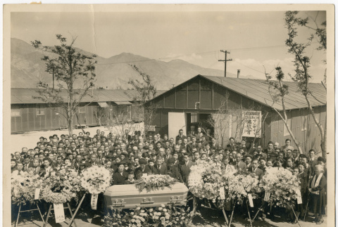 Funeral at Manzanar incarceration camp (ddr-csujad-36-7)