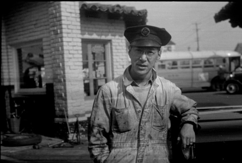 Gas station attendant (ddr-densho-426-790)