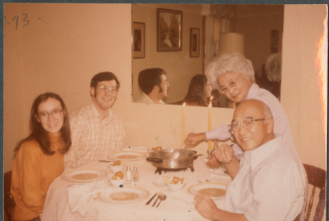 Chester and Agnes Sakura with young couple (ddr-densho-523-635)