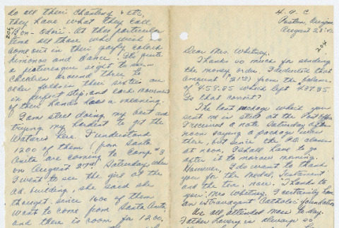 [ Letter to Mrs. Whitney from Fumiko Fukuda  | August 23, 1942 ] (ddr-janm-22-47)