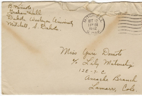 Letter to Yuri Domoto from Blanche Kimoto (ddr-densho-356-299)