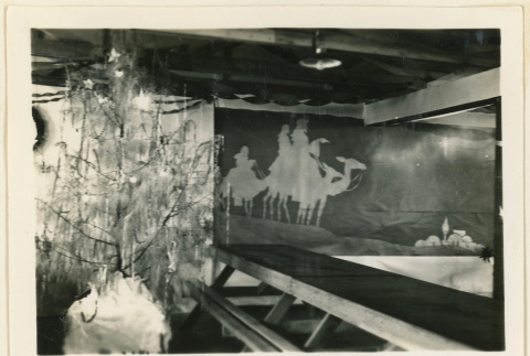 Christmas tree in a mess hall (ddr-densho-37-1298)