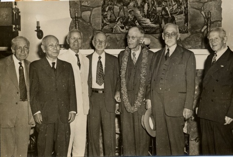 Theodore Richards, Walter F. Frear and others celebrating Richards' 80th birthday (ddr-njpa-2-1105)