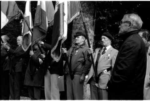 Soldiers with flags (ddr-densho-1007-1284)