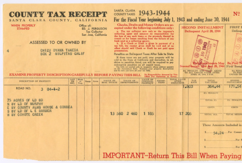 Property Tax receipt (ddr-densho-501-407)