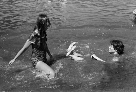 Annette Ogawa and Bill Abiko swimming (ddr-densho-336-568)