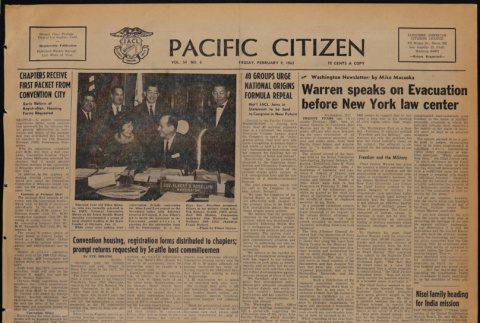 Pacific Citizen, Vol. 54, No. 6 (February 9, 1962) (ddr-pc-34-6)