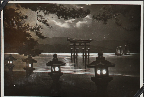 Night photos of Miyajima and Tori Shrine (ddr-densho-326-266)