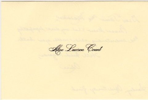 Card from Alice Lawson Count to Tomoye Takahashi and Masako Suzuki (ddr-densho-422-357)