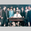 President Reagan signing the Civil Liberties Act of 1988 (ddr-densho-10-6)