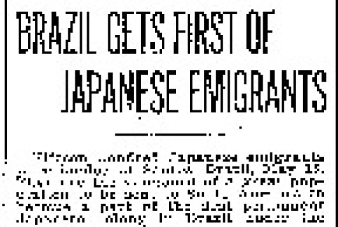 Brazil Gets First of Japanese Emigrants (June 5, 1913) (ddr-densho-56-235)