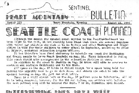 Heart Mountain Sentinel Bulletin No. 330 (August 11, 1945) (ddr-densho-97-531)