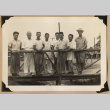 Men on a Rohwer bridge (ddr-densho-542-538)