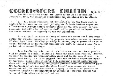 Heart Mountain Coordinator's Bulletin No. 5 (1945) (ddr-densho-97-551)