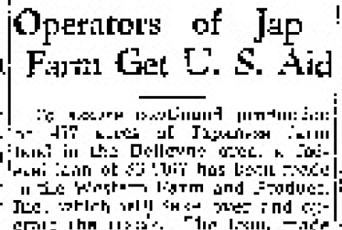 Operators of Jap Farm Get U.S. Aid (May 20, 1942) (ddr-densho-56-803)