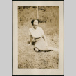 Woman poses on lawn (ddr-densho-359-294)