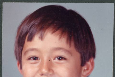 School photo of boy in blue shirt (ddr-densho-523-587)