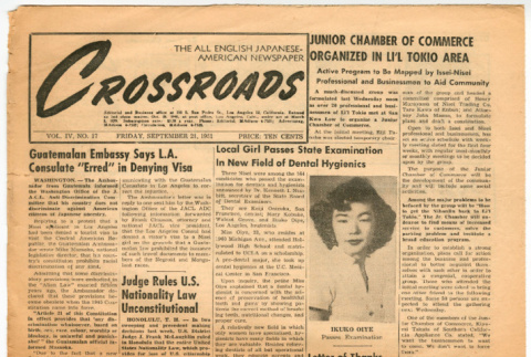 Crossroads Vol. IV, No. 17 (September 21, 1951) (ddr-densho-507-2)