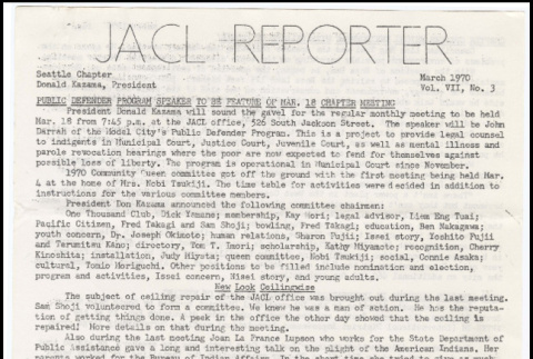 Seattle Chapter, JACL Reporter, Vol. VII, No. 3, March 1970 (ddr-sjacl-1-117)