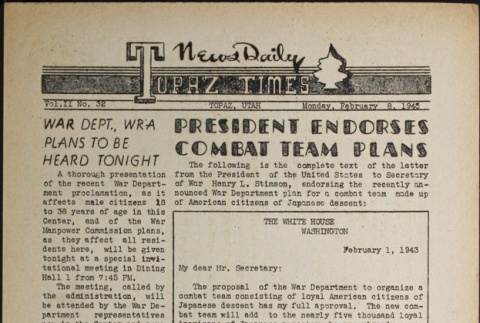 Topaz Times Vol. II No. 32 (February 8, 1943) (ddr-densho-142-94)