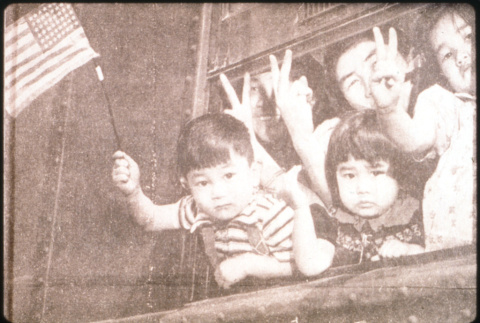 Children with flag (ddr-densho-1007-661)