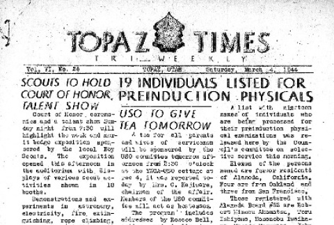 Topaz Times Vol. VI No. 26 (March 4, 1944) (ddr-densho-142-283)