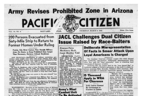 The Pacific Citizen, Vol. 16 No. 9 (March 4, 1943) (ddr-pc-15-9)