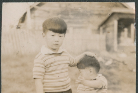 Two boys, one turned away from the camera (ddr-densho-523-103)