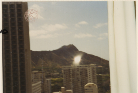View of mountain through window (ddr-densho-466-494)