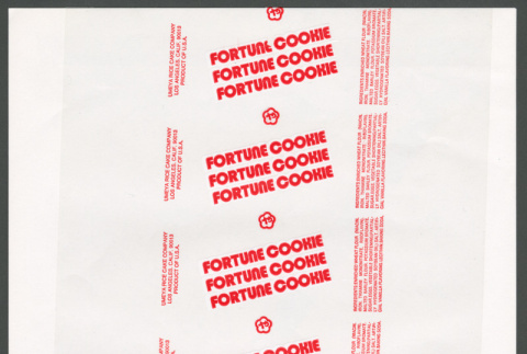 Fortune Cookie wrapper red (ddr-densho-499-92)