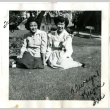 Signed photograph of two women in  a garden (ddr-manz-6-37)