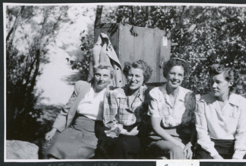Photograph of women at a Manzanar hospital staff picnic (ddr-csujad-47-289)