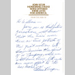 Note attached to 100th/442nd/MIS World War II Memorial Foundation letter (ddr-densho-368-256)