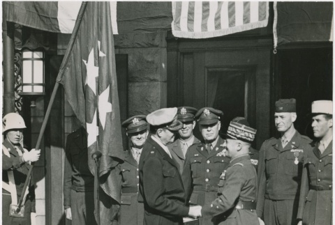 General MacArthur recieves the Legion of Honor (ddr-densho-299-184)